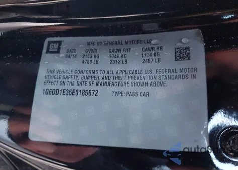 2014 Cadillac Cts Premium from USA, damaged, VIN 1G6DD1E35E0185672